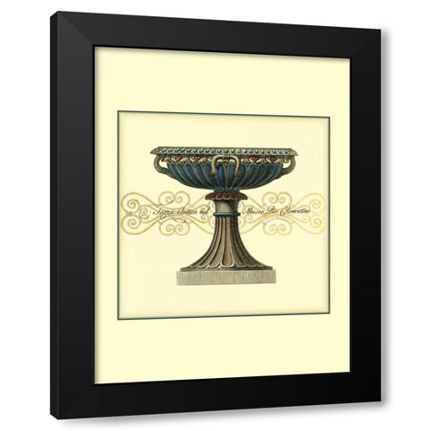 Antica Clementino Urna I Black Modern Wood Framed Art Print with Double Matting by Vision Studio