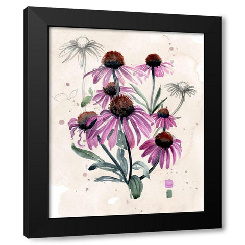 Purple Wildflowers I Black Modern Wood Framed Art Print by Parker, Jennifer Paxton