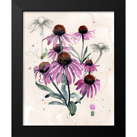 Purple Wildflowers I Black Modern Wood Framed Art Print by Parker, Jennifer Paxton