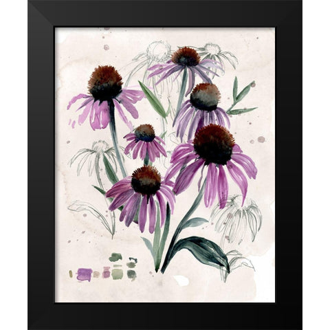 Purple Wildflowers II Black Modern Wood Framed Art Print by Parker, Jennifer Paxton