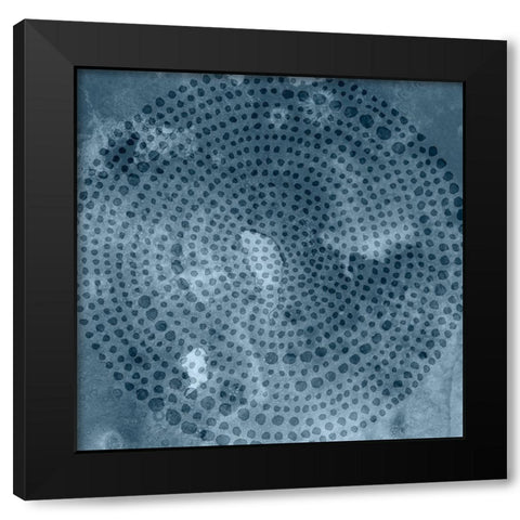 Indigo Wheel I Black Modern Wood Framed Art Print with Double Matting by Zarris, Chariklia