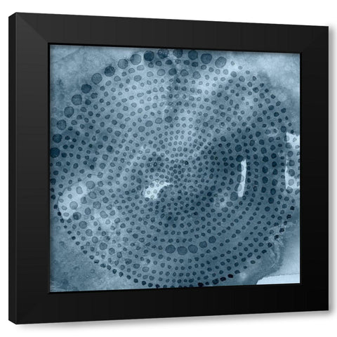 Indigo Wheel II Black Modern Wood Framed Art Print with Double Matting by Zarris, Chariklia