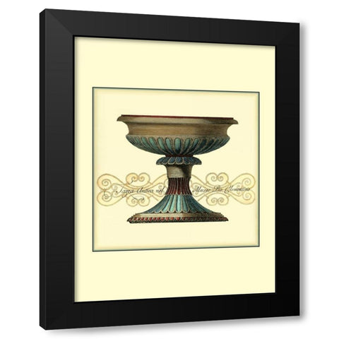 Antica Clementino Urna IV Black Modern Wood Framed Art Print with Double Matting by Vision Studio