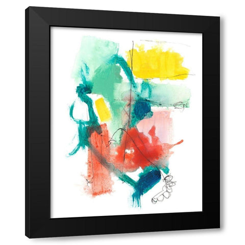 Paper Flags II Black Modern Wood Framed Art Print with Double Matting by Goldberger, Jennifer