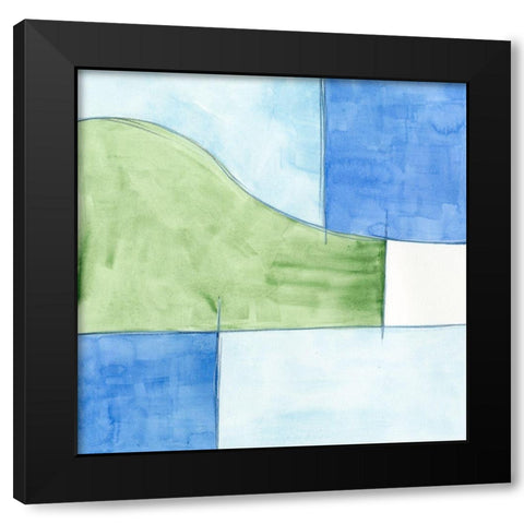 Patch I Black Modern Wood Framed Art Print with Double Matting by Holland, J.