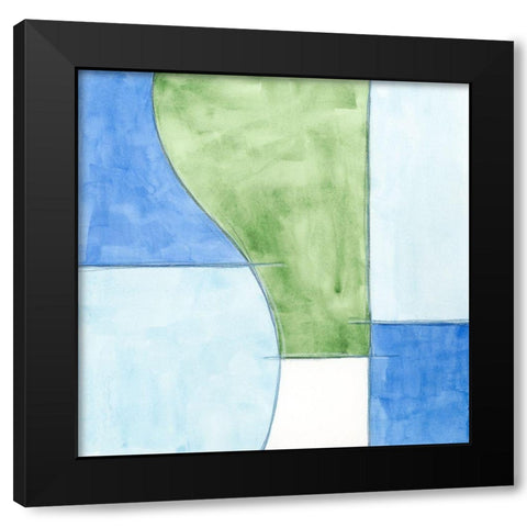 Patch III Black Modern Wood Framed Art Print with Double Matting by Holland, J.