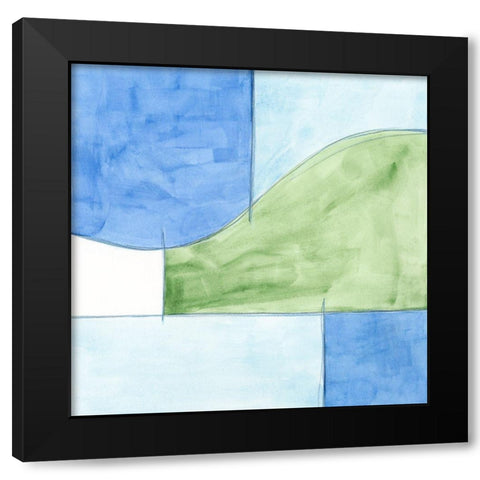 Patch IV Black Modern Wood Framed Art Print with Double Matting by Holland, J.