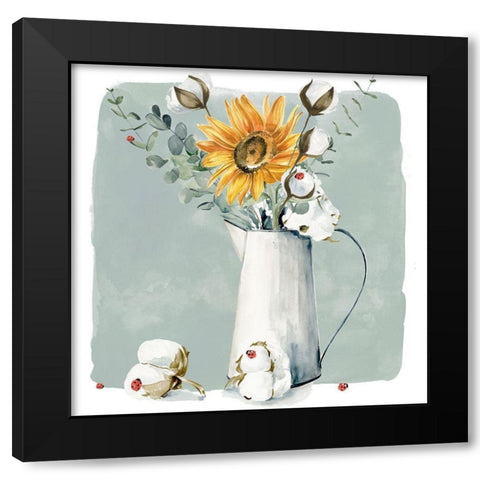 Cotton Bouquet I Black Modern Wood Framed Art Print by Parker, Jennifer Paxton