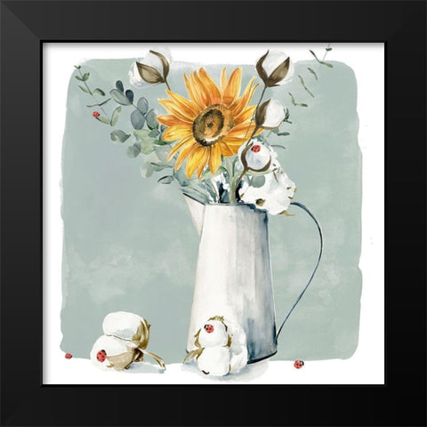 Cotton Bouquet I Black Modern Wood Framed Art Print by Parker, Jennifer Paxton