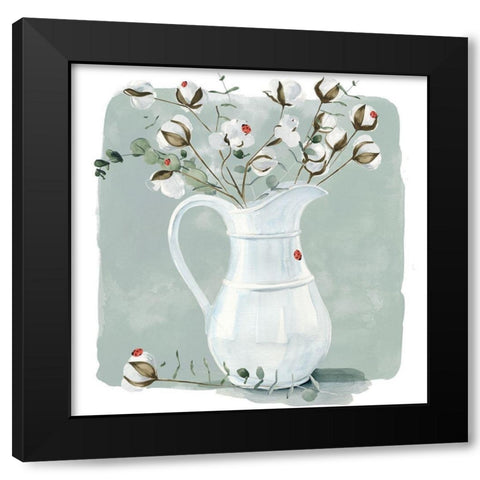 Cotton Bouquet II Black Modern Wood Framed Art Print by Parker, Jennifer Paxton