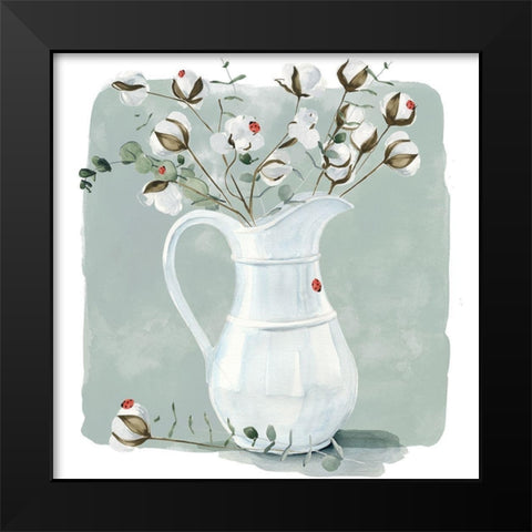 Cotton Bouquet II Black Modern Wood Framed Art Print by Parker, Jennifer Paxton