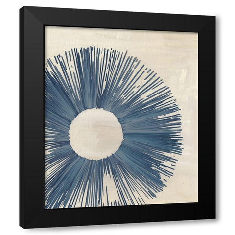 Blue Burst II Black Modern Wood Framed Art Print with Double Matting by Wang, Melissa