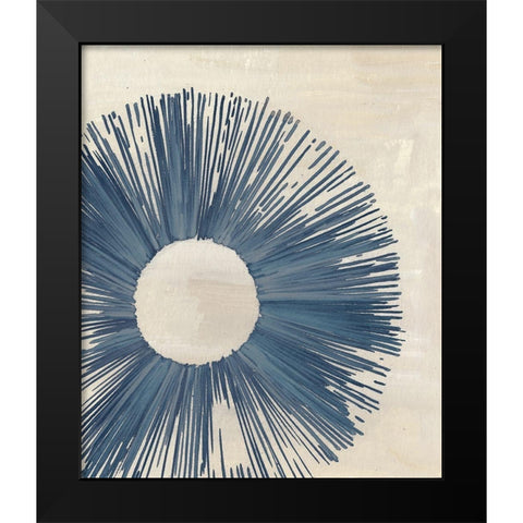 Blue Burst II Black Modern Wood Framed Art Print by Wang, Melissa