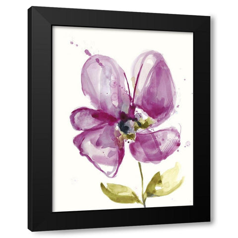 Violet Petals II Black Modern Wood Framed Art Print by Goldberger, Jennifer