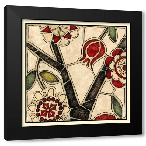 Floral Mosaic I Black Modern Wood Framed Art Print with Double Matting by Meagher, Megan
