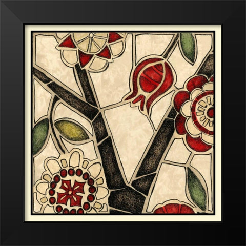 Floral Mosaic I Black Modern Wood Framed Art Print by Meagher, Megan