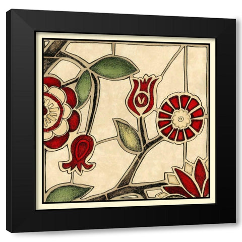 Floral Mosaic II Black Modern Wood Framed Art Print with Double Matting by Meagher, Megan