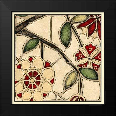 Floral Mosaic IV Black Modern Wood Framed Art Print by Meagher, Megan