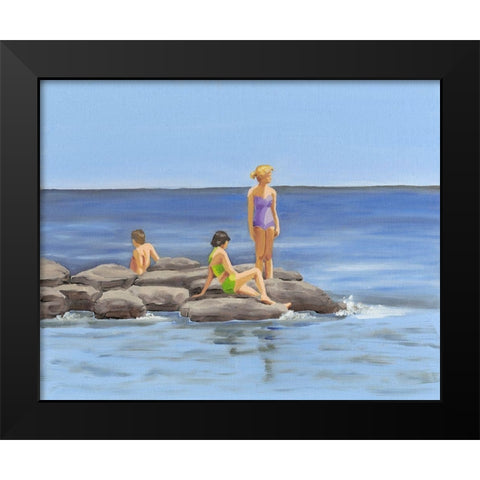 Beach Scene I Black Modern Wood Framed Art Print by Miller, Dianne