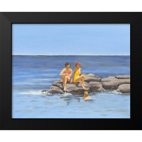 Beach Scene II Black Modern Wood Framed Art Print by Miller, Dianne