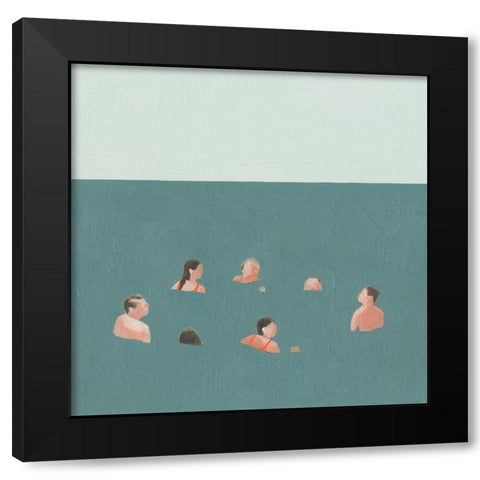 The Swimmers I Black Modern Wood Framed Art Print with Double Matting by Scarvey, Emma