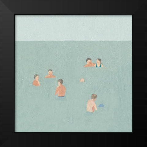 The Swimmers II Black Modern Wood Framed Art Print by Scarvey, Emma