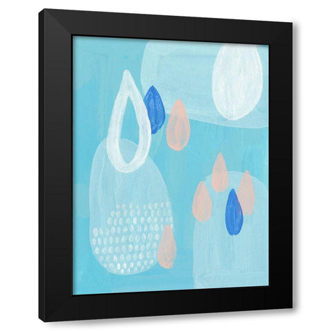 Azure I Black Modern Wood Framed Art Print with Double Matting by Wang, Melissa