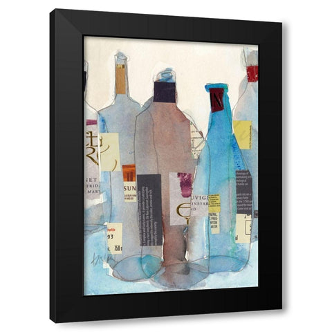 The Wine Bottles I Black Modern Wood Framed Art Print by Dixon, Samuel