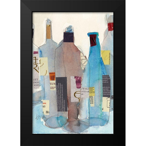The Wine Bottles I Black Modern Wood Framed Art Print by Dixon, Samuel