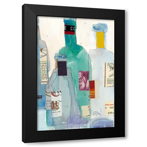The Wine Bottles II Black Modern Wood Framed Art Print by Dixon, Samuel