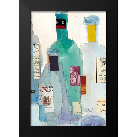 The Wine Bottles II Black Modern Wood Framed Art Print by Dixon, Samuel