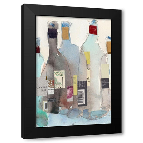 The Wine Bottles III Black Modern Wood Framed Art Print by Dixon, Samuel