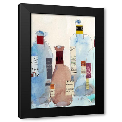 The Wine Bottles IV Black Modern Wood Framed Art Print with Double Matting by Dixon, Samuel
