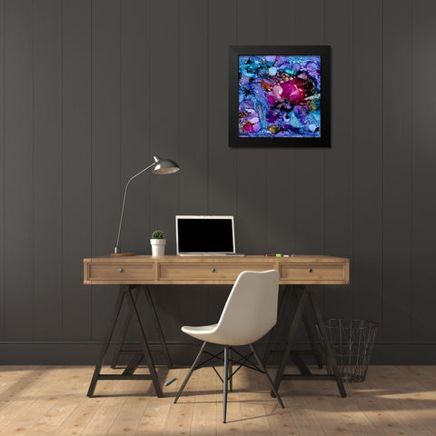 Purple Outburst I Black Modern Wood Framed Art Print by Moore, Regina