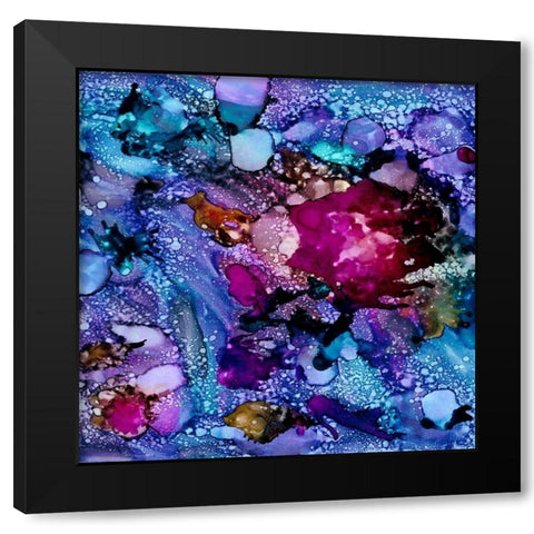Purple Outburst I Black Modern Wood Framed Art Print by Moore, Regina