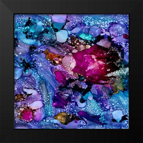 Purple Outburst I Black Modern Wood Framed Art Print by Moore, Regina