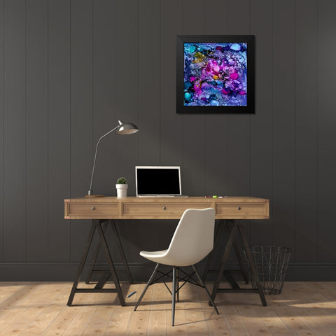 Purple Outburst II Black Modern Wood Framed Art Print by Moore, Regina