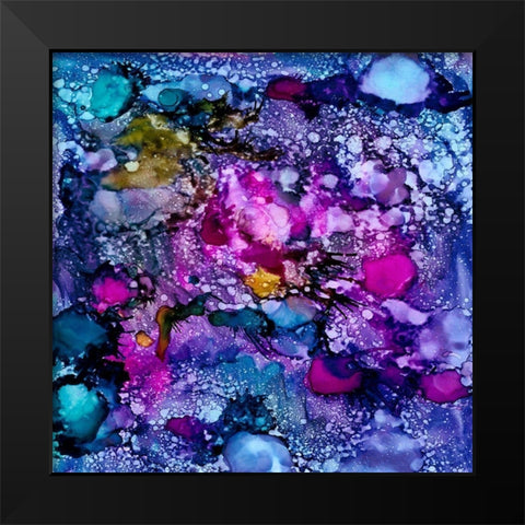 Purple Outburst II Black Modern Wood Framed Art Print by Moore, Regina