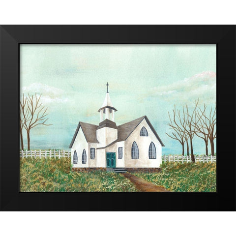 Country Church III Black Modern Wood Framed Art Print by Moore, Regina