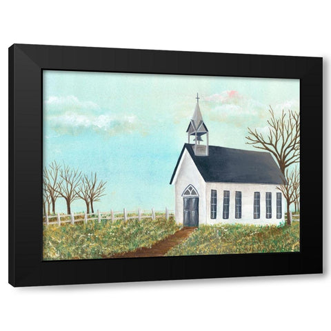 Country Church IV Black Modern Wood Framed Art Print by Moore, Regina