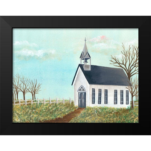 Country Church IV Black Modern Wood Framed Art Print by Moore, Regina