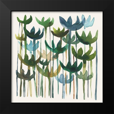 Green Garden I Black Modern Wood Framed Art Print by Zarris, Chariklia