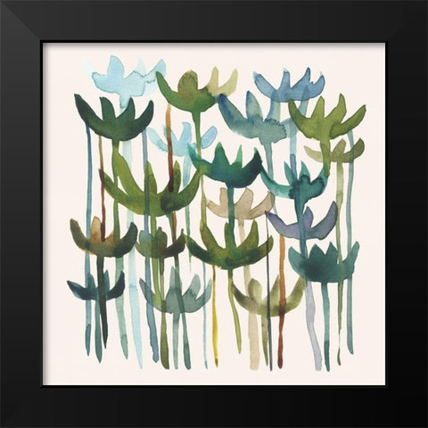 Green Garden II Black Modern Wood Framed Art Print by Zarris, Chariklia