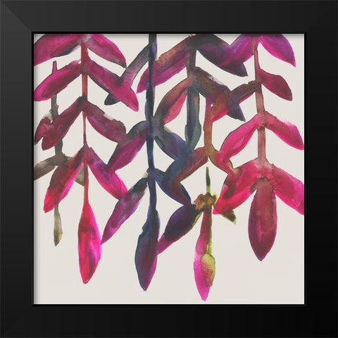 Fuchsia Vine I Black Modern Wood Framed Art Print by Zarris, Chariklia