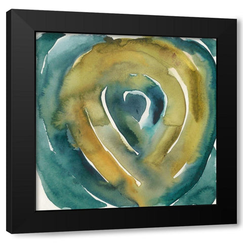 Peacock Reflection I Black Modern Wood Framed Art Print with Double Matting by Zarris, Chariklia