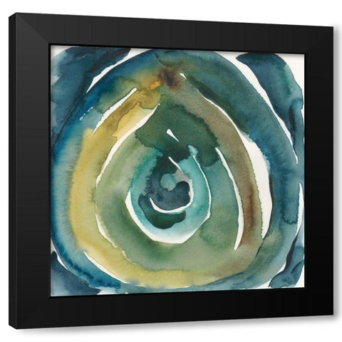 Peacock Reflection II Black Modern Wood Framed Art Print with Double Matting by Zarris, Chariklia