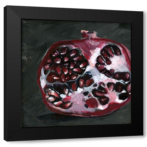 Pomegranate Study on Black I Black Modern Wood Framed Art Print by Parker, Jennifer Paxton
