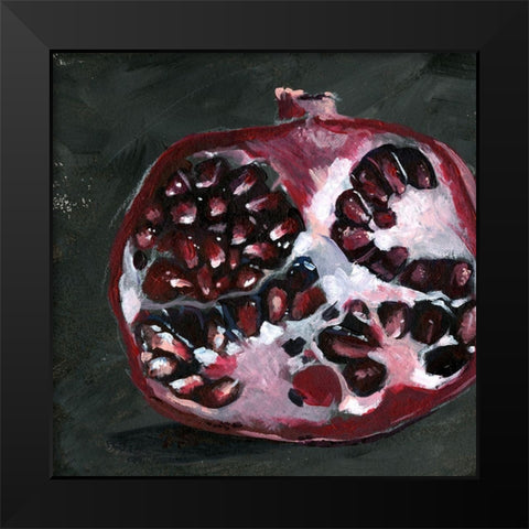 Pomegranate Study on Black I Black Modern Wood Framed Art Print by Parker, Jennifer Paxton