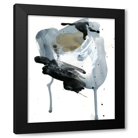 Raku Abstract II Black Modern Wood Framed Art Print with Double Matting by Parker, Jennifer Paxton