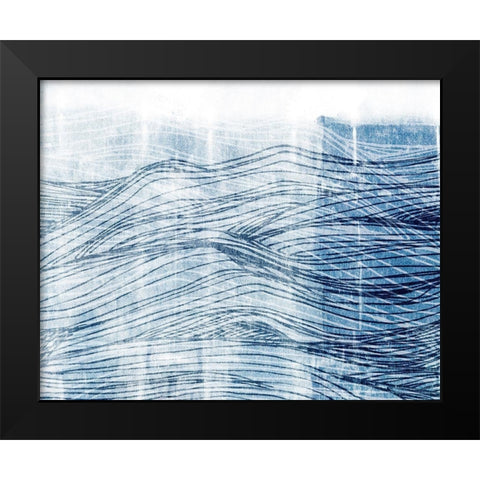 Indigo Waves I Black Modern Wood Framed Art Print by Fagalde, Jarman